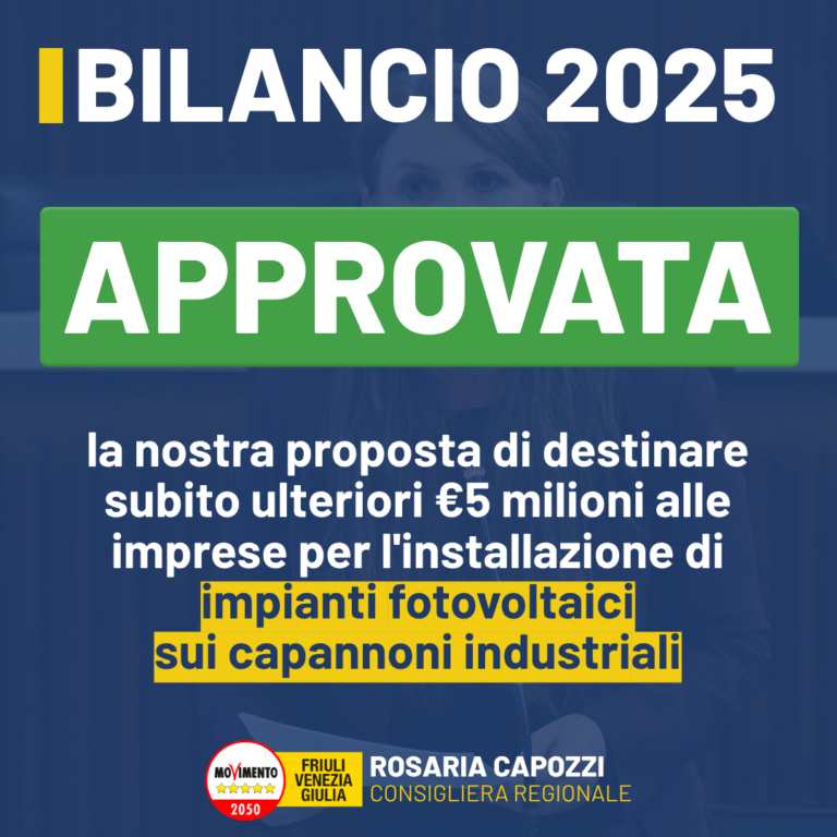 Bilancio, Capozzi: Approvata proposta fotovoltaico per imprese