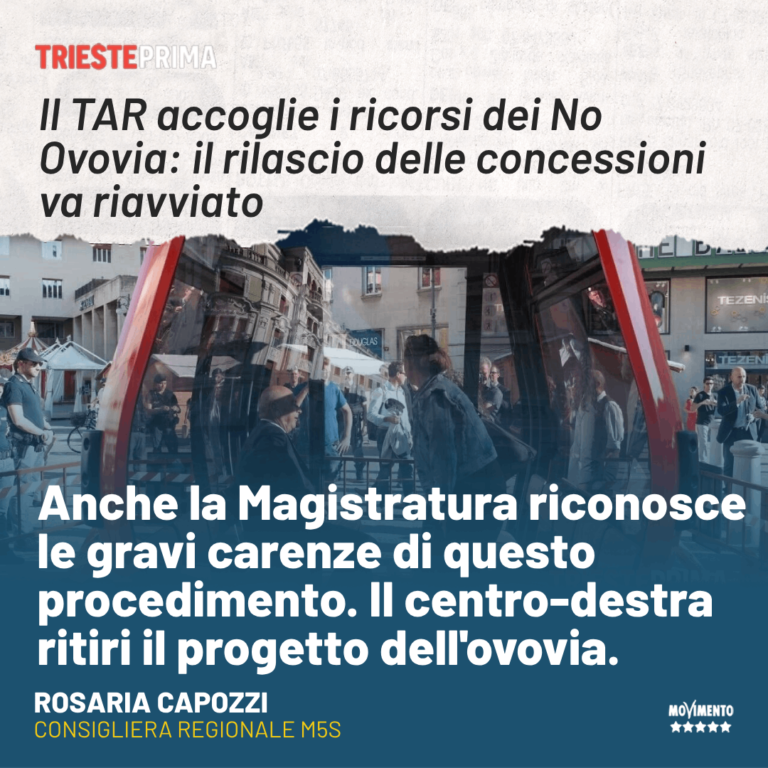 Ovovia, Capozzi: Il TAR dà ragione ai cittadini: il centro-destra ritiri il progetto