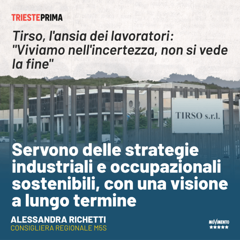 Crisi Tirso, Richetti: Servono politiche industriali a lungo termine