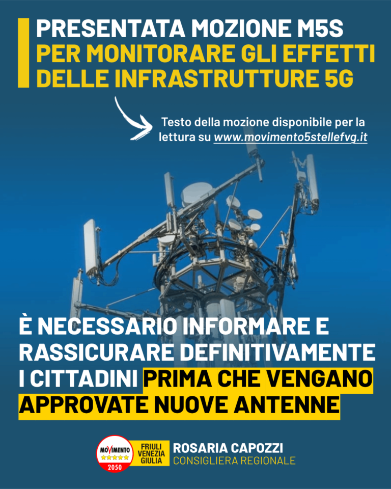 Telefonia, Capozzi: 5G, informare cittadini su eventuali rischi salute e ambiente